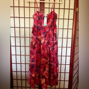 Gilli Red and Pink Spaghetti Strap Sundress